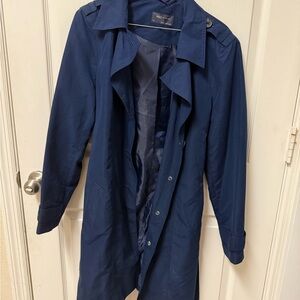 H&M Blue Trench Coat with Adjustable Waist #723